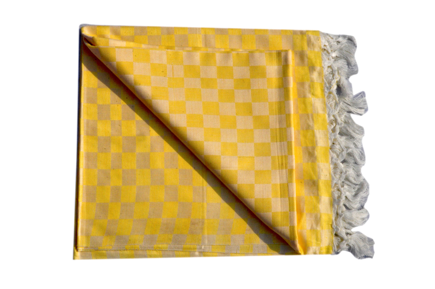 Summer/AC Comfortable Bhagalpuri Silk Viscose Fabric Shawl, Yellow Colour, Comfort, Single Yarn, Double Yarn