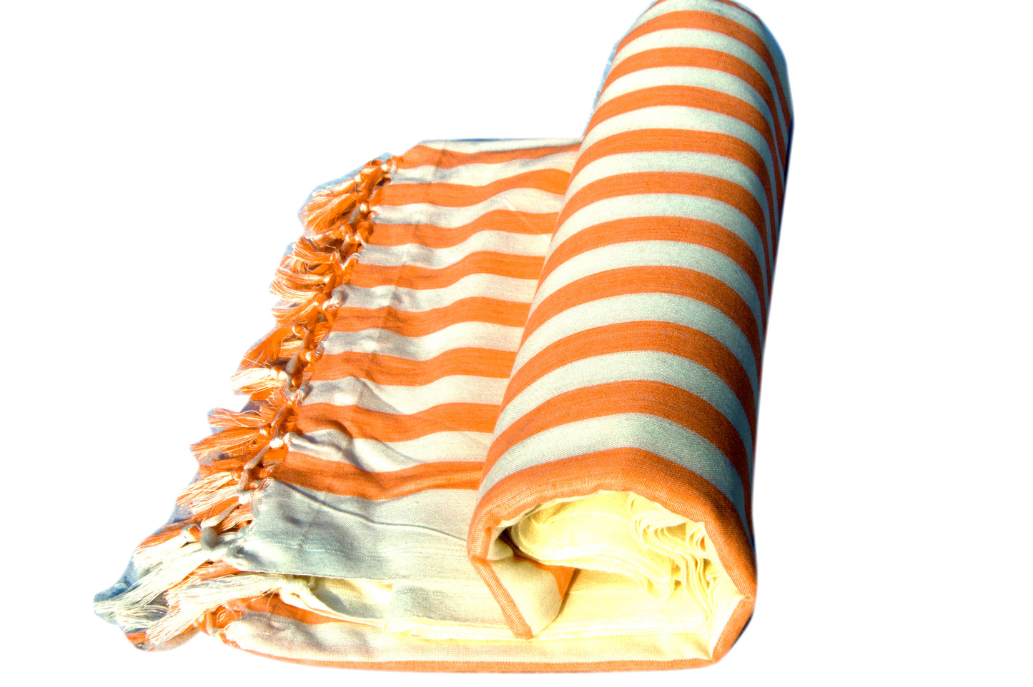 Summer/AC Comfortable Bhagalpuri Silk Viscose Fabric Shawl, Orange Colour, Comfort, Single Yarn, Double Yarn
