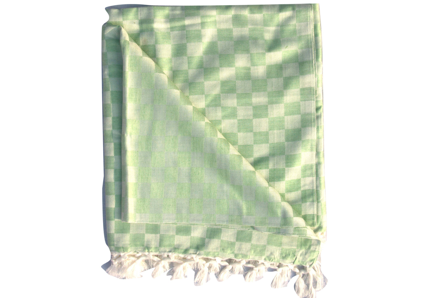 Summer/AC Comfortable Bhagalpuri Silk Viscose Fabric Shawl, Fern Colour, Comfort, Single Yarn, Double Yarn