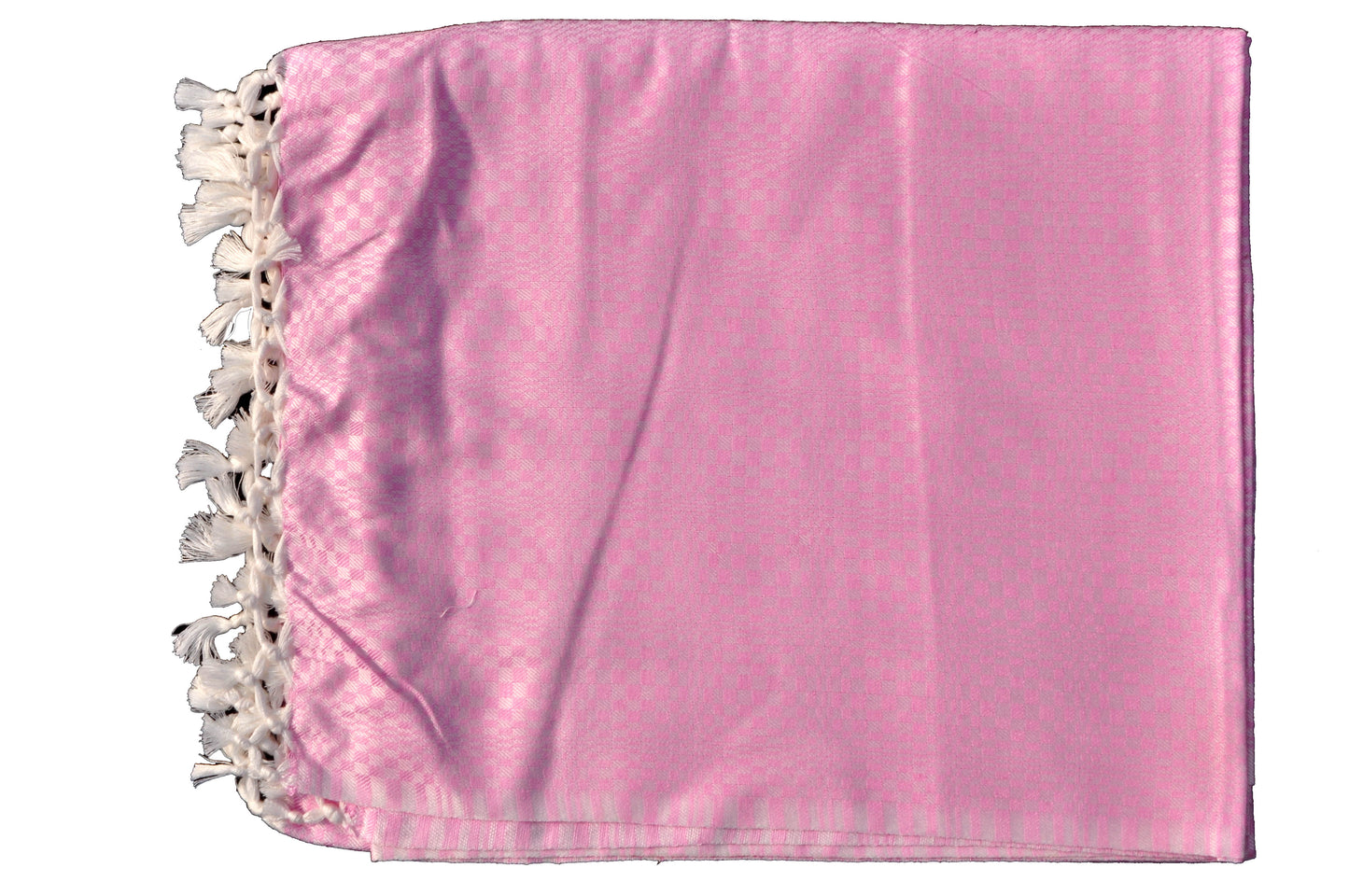 Summer/AC Comfortable Bhagalpuri Silk Viscose Fabric Shawl, Pink Colour, Premium, Comfort, Single Yarn, Double Yarn
