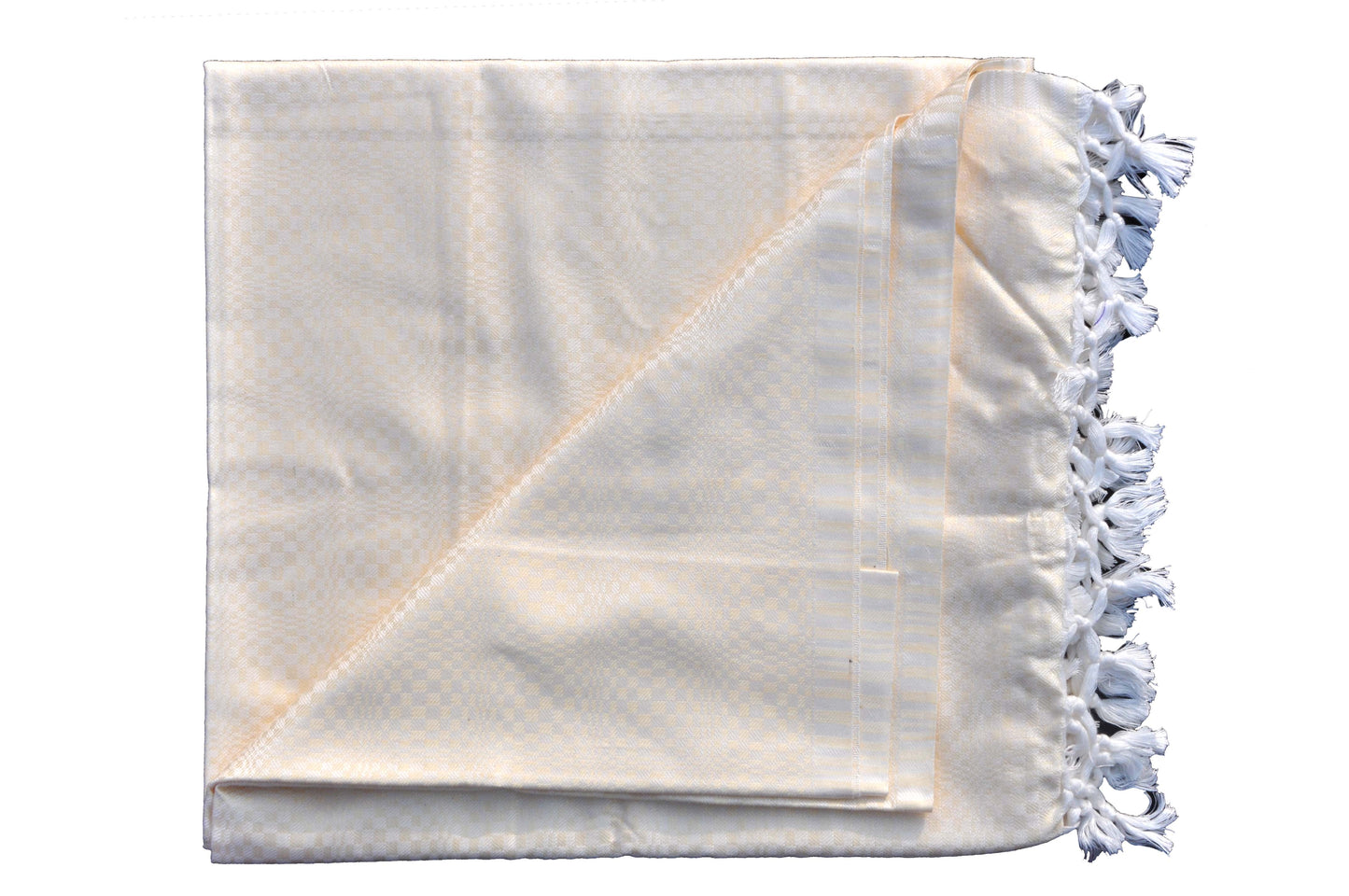 Summer/AC Comfortable Bhagalpuri Silk Viscose Fabric Shawl, Cream Colour, Comfort, Single Yarn, Double Yarn