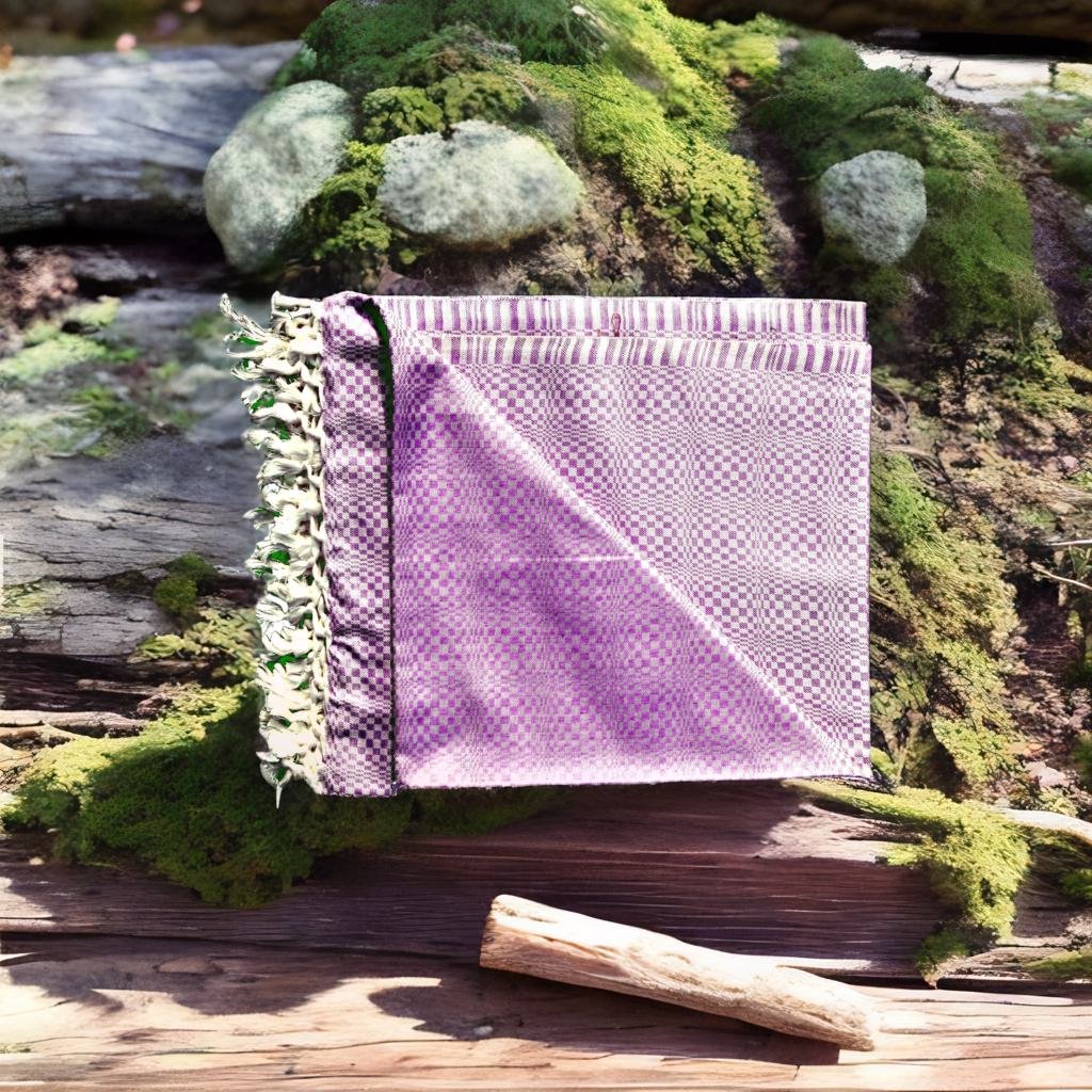 Summer/AC Comfortable Bhagalpuri Silk Viscose Fabric Shawl, Purple Colour, Premium, Comfort, Single Yarn, Double Yarn