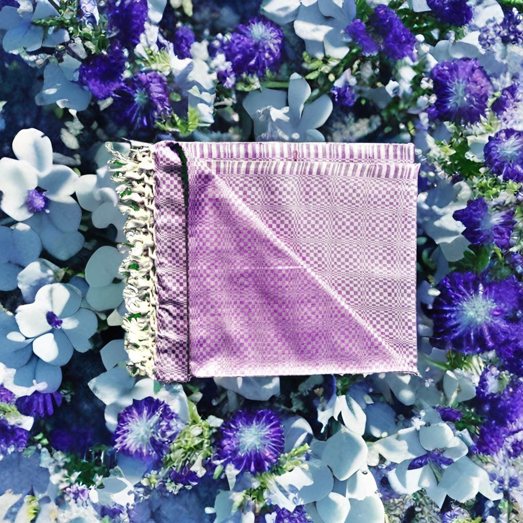 Summer/AC Comfortable Bhagalpuri Silk Viscose Fabric Shawl, Purple Colour, Premium, Comfort, Single Yarn, Double Yarn