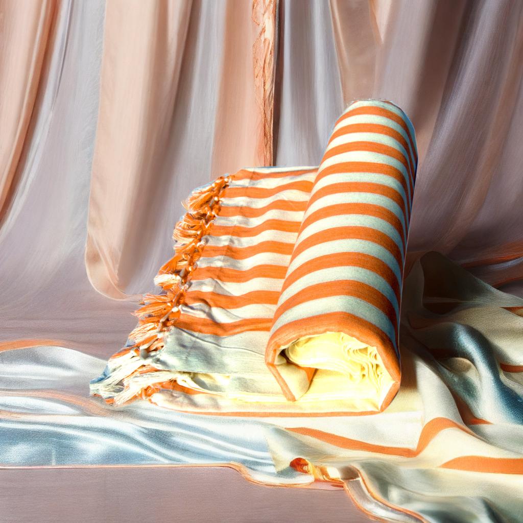 Summer/AC Comfortable Bhagalpuri Silk Viscose Fabric Shawl, Orange Colour, Comfort, Single Yarn, Double Yarn